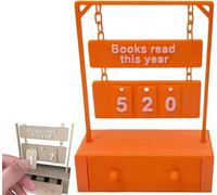 Genérico 3D Printed Reading Goal Display Sign Up to 999 Books, 3D Printed Hanging Book Counter with Digital Storage, Desktop Reading Challenge Gift for Readers,Writers and Library Lovers