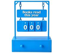 Genérico 3D Printed Reading Goal Display Sign Up to 999 Books, 3D Printed Hanging Book Counter with Digital Storage, Desktop Reading Challenge Gift for Readers,Writers and Library Lovers