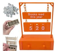 Genérico 3D Printed Reading Goal Display Sign Up to 999 Books, 3D Printed Hanging Book Counter with Digital Storage, Desktop Reading Challenge Gift for Readers,Writers and Library Lovers