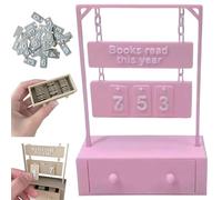 Genérico 3D Printed Reading Goal Display Sign Up to 999 Books, 3D Printed Hanging Book Counter with Digital Storage, Desktop Reading Challenge Gift for Readers,Writers and Library Lovers