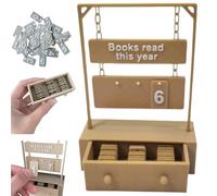 Genérico 3D Printed Reading Goal Display Sign Up to 999 Books, 3D Printed Hanging Book Counter with Digital Storage, Desktop Reading Challenge Gift for Readers,Writers and Library Lovers