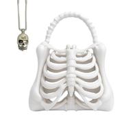 Genérico 3D Printed Skeleton Bone Bag,Unique Halloween Skeleton Ribcage Purse,Gothic Spooky Bone Handbag for Womens