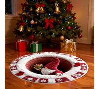 Genérico 3D Rug - Christmas Round Non-Slip Mat | Holiday Santa Indoor Rug - Non-Slip Christmas Mat For Patio, Porch, Winter Holiday Party, Living Room, Bedroom, Bathroom & Indoor/Outdoor Decor