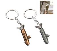 Genérico 3D Submarine Keychain, Antique Bronze Submarine Model Key Ring, Ocean Themed Decorative Key Chain for Submarines Lovers
