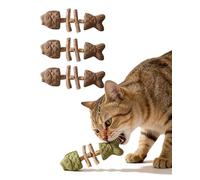 Genérico 3PCS - Creative Fish Bone Cat Toy, Fix Your Cat’s Dental Health Durable Feline Tooth Care Tool Natural Fishbone Cat Dental Toy Wooden Catnip Teeth Cleaning Stick (Gall Fruit Flavor)