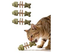 Genérico 3PCS - Creative Fish Bone Cat Toy, Fix Your Cat’s Dental Health Durable Feline Tooth Care Tool Natural Fishbone Cat Dental Toy Wooden Catnip Teeth Cleaning Stick (Catnip Flavor)