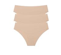Genérico 3PCS Invisible Camel Toe Thong No Show High Waisted Camel Toe Concealer Underwear Women's Seamless Panty Pack (Skin Tone,L)