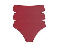 Genérico 3PCS Invisible Camel Toe Thong No Show High Waisted Camel Toe Concealer Underwear Women's Seamless Panty Pack (Wine Red,XL)