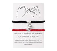 Genérico 4 Anillos múltiples Matching Mutual Atracción Pareja Pulseras His And Hers Adjustable 8 Love Heart Pulsera Joyería Varios Negro, talla única, Metal, No es una piedra preciosa