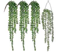 Genérico 4 Artificial Spider Plants & Simulated String of Pearls - Artificial Succulents Set | Outdoor Home Decorations | UV-Resistant Faux Greenery For Wedding and Birthday Party Photo Props