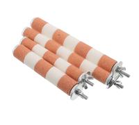 Genérico 4 Barras para Loros para Jaula Palos Abrasivos Masticables Soporte para Trepar Colores Naranja y Blanco Tamaños 15 CM y 20 CM Accesorio para Cuidado de Patas y Picos de Aves