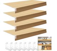 Genérico 4 Fundas para estantes de Alambre para organización de despensa y Armario - Fundas de Madera de Roble, 30,5 cm de Ancho x 68,5 cm de Largo - Ideales para soluciones de Almacenamiento y Organ