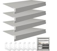 Genérico 4 Fundas Protectoras para estantes de Alambre - Organizador de despensa y Armario Gris, 40,6 cm de Ancho x 71,1 cm de Largo - Soluciones de Almacenamiento duraderas para la organización del