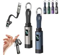 Genérico 4 in 1 Smart Display Keychain Cable, Multifunctional Charging Cable with Display, 65W Fast Charging Lanyard Cord, Keychain Charger Cord for Phone, Tablet and Travel (Mix-4)