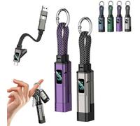 Genérico 4 in 1 Smart Display Keychain Cable, Multifunctional Charging Cable with Display, 65W Fast Charging Lanyard Cord, Keychain Charger Cord for Phone, Tablet and Travel (Mix-3)