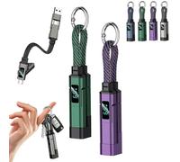 Genérico 4 in 1 Smart Display Keychain Cable, Multifunctional Charging Cable with Display, 65W Fast Charging Lanyard Cord, Keychain Charger Cord for Phone, Tablet and Travel (Mix-2)