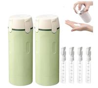 Genérico 4 in 1 Travel Dispenser Bottle, 4 Pack 30ML Travels Bottles for Toiletries, Leak-Proof & Refillable Toiletry Containers with Scale Labels (Green+Green)