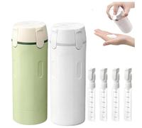 Genérico 4 in 1 Travel Dispenser Bottle, 4 Pack 30ML Travels Bottles for Toiletries, Leak-Proof & Refillable Toiletry Containers with Scale Labels (White+Green)