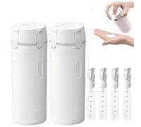 Genérico 4 in 1 Travel Dispenser Bottle, 4 Pack 30ML Travels Bottles for Toiletries, Leak-Proof & Refillable Toiletry Containers with Scale Labels (White+White)