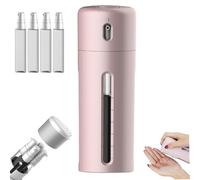 Genérico 4 in 1 Travel Toiletry Containers, 40ml x 4 Refillable Travel Size Toiletries Bottles Set with Visual Window and Rotating for Shampoo, Conditioner, Body Wash, Lotion (Pink)