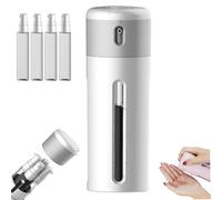 Genérico 4 in 1 Travel Toiletry Containers, 40ml x 4 Refillable Travel Size Toiletries Bottles Set with Visual Window and Rotating for Shampoo, Conditioner, Body Wash, Lotion (Gray)