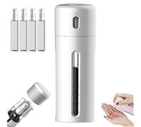 Genérico 4 in 1 Travel Toiletry Containers, 40ml x 4 Refillable Travel Size Toiletries Bottles Set with Visual Window and Rotating for Shampoo, Conditioner, Body Wash, Lotion (White)