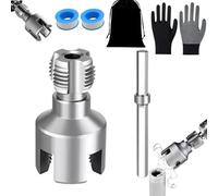 Genérico 4 in 1 Water Pipe Wrench, 4 in 1 Water Pipe Threader, Integrated Internal & External Pipes Threading Tool, for 1/2", 3/4" and 1" Waters Pipes, Drill Driven Plumbing Repair Kit (3/4")