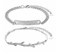 Genérico 4 Natural de acero anillos de cuerda ajustables a juego Yin y Yangs para la relación de amistad pequeño regalo de San Valentín Varios 8 anillos, talla única, Metal, No es una piedra preciosa