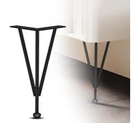 Genérico 4 Pack Adjustable Furniture Legs Replacement, 25cm/9.8in H Heavy Duty Metal Hairpin Desk Legs with Anti-Slip Pads, DIY Sofa Chair Cabinet Feet For Home Repair(Negro)