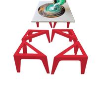 Genérico 4 Pack Canvas Risers For Painting - Triangular Paint Stands For Acrylic Pouring | Non-Stick Canvas Elevators For Artists & Students | Fluid Art Support Feet For Studio & Home