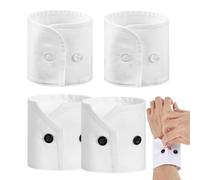 Genérico 4-Pack Detachable White Sleeve Cuffs For Shirts & Sweaters | 9.5x2.8 Inch Elastic Wrist Accessories | Fake Roll-Up Arm Warmers For Jackets | Knit Stretchy Detachable Faux Cuff