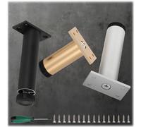 Genérico 4 Patas Ajustables De Mesa, Patas De Aleación De Aluminio para Gabinete, Patas Cilíndricas De Apoyo para Sofá, Estantes De Cocina, Sillas Y Escritorios(Gold,18cm/7.1in)