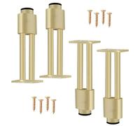 Genérico 4 Patas De Soporte Cama Altura Ajustable,Pies De Muebles Aluminio para Sofá, Cómoda Y Mesa, Pata Armario con Base Goma Antideslizante Tornillos(Gold,20cm)