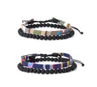Genérico 4 pce Pulsera Surfista, Pulsera Hombre, Pulseras Tela, Ajustable Pulseras Bohemias Trenzadas, Pulseras Boho Surfer para hombres y mujeres, Pulseras Surferas Estilo Hippie Pulsera Trenzada