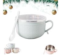 Genérico 4 PCS 25 Oz Mug Meals With Lids, 2026 New Mug Meals with Lids, Soup Mugs with Handles and Lids for Soups, Stews, Coffee (Blue)