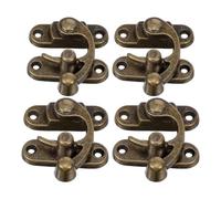 Genérico 4 Pestillos de Cierre de Brazo Oscilante de Aleación de Zinc, Gancho Derecho de Pestillo Grande 38x44 Mm, Acabado Bronce Antiguo para Muebles, Cajas de Madera, Joyeros