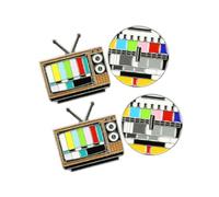 Genérico 4 piezas Broches para Mujer Pequeños Forma de Tv Colorida de Accesorios de Disfraz para Decoración de Fiesta y Banquete Dos Patrones Creativos