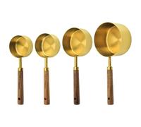 Genérico 4 Piezas Cucharas Medidoras de Acero y Madera para Medir Café en Ambientes de Cocina