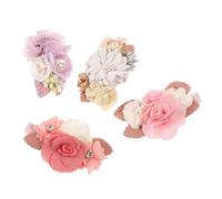 Genérico 4 Piezas Horquilla De Flores Artificiales Señoras Pelo De Dibujos Animados Co Pasador De Pelo De Perla Accesorios Para El Cabello De Las Niñas Pinzas Para El Cabello Floral Seda