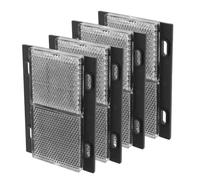 Genérico 4 Piezas Panel Reflectante Negro de Plástico Instalación Rápida y Seguridad Mejorada para Edificios y Vehículos, Diseño Rectangular Orificios M4x12mm y Separación 48-72mm