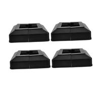 Genérico 4 Piezas Tapa Decorativa De Tubo Cuadrado Placa De Brida Tapas Finales Tapa De Valla Brida Del Piso Del Poste Tapas De Cubierta Base De Brida Fija Poste Tapas Black El Plastico
