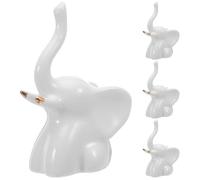 Genérico 4 Piezas Tapas Tornillos Inodoro Cerámica Elefante Resistentes Fáciles de Instalar Blancas Protectores Tornillo Base Baño Cubiertas Decorativas