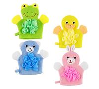 Genérico 4 Piezas toalla de baño para niños guante exfoliante para niños guante de arena gel bebe humedas bebe guantes exfoliantes para el cuerpo del bebé guante de baño