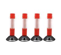 Genérico 4 Postes de señalización Vial Plegables, bolardos de estacionamiento de 55 cm para entradas de vehículos y Control de multitudes, Conos de Carretera duraderos para Montaje en Suelo, canaliza