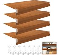 Genérico 4 Protectores de Rejilla metálica para estantes - Naranja, para organización de despensa y Armario, 40,6 cm de Ancho x 96,5 cm de Largo, Protectores de Rejilla metálica de Madera duraderos p