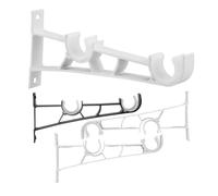 Genérico 4 Soportes Dobles para Barra de Cortina de Aleación de Aluminio Montaje Lateral, Soporte Estable para Cortinas en Salas de Estar y Hogar