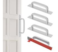 Genérico 4 Tiradores Autoadhesivos para Muebles, 148mm Tiradores Armarios in Aleación de Aluminio, Tiradores Cajones, Sin Taladrar, para Armario, Cocina, Puerta Corredera, Puerta de Balcón (Plata)