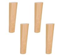 Genérico 4 uds Patas Cónicas Inclinadas De Sofá, Patas para Muebles Madera De Repuesto, Redondas Pies De Soporte para Armario, Cómoda, Silla, Otomana, Mesa(Wood,25cm/9.8in)