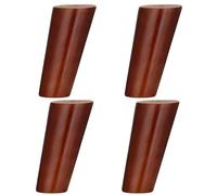 Genérico 4 uds Patas Cónicas Inclinadas De Sofá, Patas para Muebles Madera De Repuesto, Redondas Pies De Soporte para Armario, Cómoda, Silla, Otomana, Mesa(Walnut,10cm/3.9in)