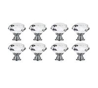 Genérico 4 unids/set 30mm diseño en forma de diamante perillas de cristal armario cajón tirador cocina puerta armario manijas Hardware(8pcs)